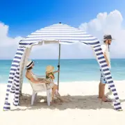 6FT Beach Cabana Umbrella UV Sunshade Curtain Waterproof Portable Shelter