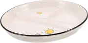 Alipis Divided Serving Plate Ceramic Dish for Balanced Nutrition Reusable Food Plate with Dipping Section for Portion Control and Family Meals Microwave and Oven Safe
