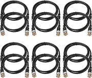 uxcell Power Cable 3.28Ft, 12 Pcs 11mm x 13mm RCA Male to Male Pigtail Barrel Plug Connector Cable for CCTV Security Camera Lighting Power Adapter, Black