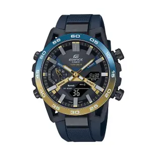 【CASIO 卡西歐】EDIFICE 藍牙連線 漸層色彩 賽車運動計時腕錶 47.8 mm(ECB-2000NP-1A)