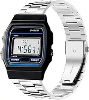 [Blueshaweu] 18 mm, 20 mm, 22 mm strap compatible with Casio Watch, classic high quality stainless steel watch strap, compatible with Casio MDV106-1AV / MDV107 / F-91W