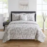 7 PC Printed Bedspread Coverlet Set-Summer Quilt w/ Fitted Sheet & Pillow Shams