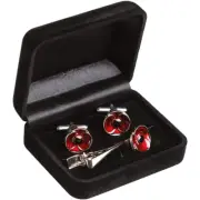 anzac Poppy Recollections Tie Bar & Cufflink Set POPPY REMEMBRANCE