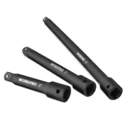 WORKPRO 3PCS 3/8" Drive Impact Extension Bar Set 3” 5” and 10“ Socket Extensions