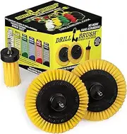 Tile and Grout Cleaning Drill Brush Set - 3 Pack Drill Brush Power Scrubber Cleaning Brush Yellow Medium Stiffness - Shower Floor Scrub Brush for Drill - Bathroom Scrub Brush for Drill