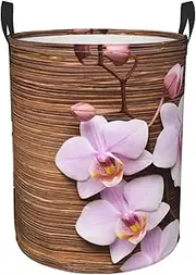 Flower Pink Large Laundry Hampers, Collapsible Tall Clothes Baskets, Washing Bag For Bathroom, Bedrooms