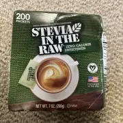 Stevia in the Raw Sweetener Sugar Alternative, Zero Calorie, 200 Count Packets