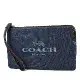 COACH 馬車LOGO織布大手拿包-單寧藍