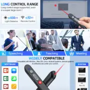 Presentation Remote Wireless 2.4GHz Presenter Laser Pointer Clicker US