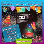 Living Solutions 100 Count Multi Colored Light Set String Lights Indoor Out NEW