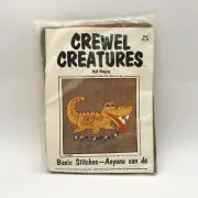 Crewel Creatures Yellow Alligator Vintage 1968 Rare Sealed Kit
