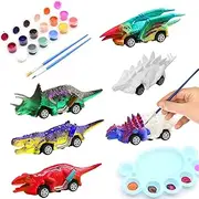 Kids Arts Crafts Set Dinosaur Pull Back Toy Painting Kit, Create a Dino World Painting Toys Gifts for Boys Kids Girls Toddlers, Christmas Stocking Stuffers
