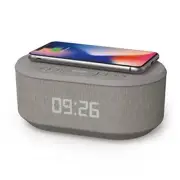 Bedside Radio Alarm Clock with USB Charger, Bluetooth Speaker, QI Wireless Charg