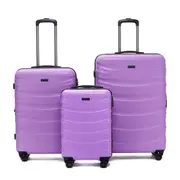 Tosca Interstellar 4-Wheel Expandable Suitcase Set of 3 - Violet (Small, Medium & Large)