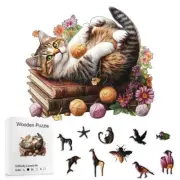 Cat Wooden Puzzle – Fun Irregular Animal Shape Brain Teaser!