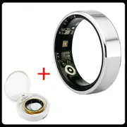2024 Smart Ring for Men Women 6.0mm Super Thin Waterproof Health Detection Heart Rate Sleep Monitor Sport Tracker Silver with Box 10