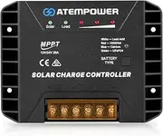 ATEM POWER 20A 12V/24V MPPT Solar Controller Selecting Battery Type Activate Lithium Battery Intelligent Solar Controller Compatible with Lead Acid, AGM, Gel, Calcium and LiFePO4 Battery