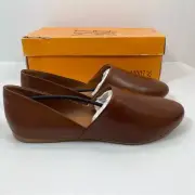 Miz Mooz Size 9.5 Kimmy Flats Brandy Cut out Leather