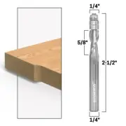 1/4" Upcut Flush Trim Solid Carbide Router Bit - 1/4" Shank - Yonico 14119