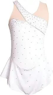 [Zagitova] Women's Figure Skating Dress Sleeveless Handmade Girls Sparkly Ice Skating Dress For Competition And Acrobatics