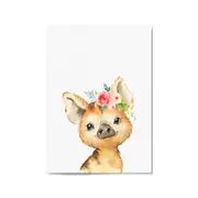 Cute Baby Pig Piglet Nursery Animal Gift Wall Art #2