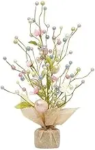 LED Easter Decorations Tree with Lights, 45cm Easter Egg Tabletop Decor Indoor Decoration for Home Party Wedding Holiday Spring Summer Kitchen Dining Decor (A)