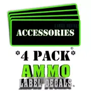 ACCESSORIES Ammo Can Labels Ammunition Case Decals 3"x1" rounded corners GRbkRD