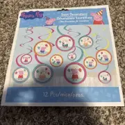 Peppa Pig Confetti Party Spiral Hanging Decorations - Pack of 12 - Vibrant...