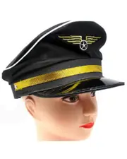 Black Pilot Costume Hat