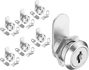 inBovoga 6 Pack Upgrade Cabinet Furniture Locks Set, Keyed Alike 5/8 Inch Cam Locks, Secure File Drawer Kitchen Cabinets Letter Boxes Tool Lock Replacement Lock Hardware, Zinc Alloy