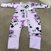 Bonds BNWT Disney Purple Mickey Minnie Zippy Size 0000 (Newborn)