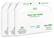 Alpine Flushable Disposable Toilet Seat Covers 750ct 3-Ply Public Bathrooms 3 Bo