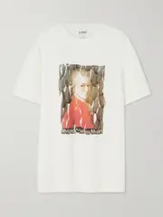 [LOEWE] LOEWE - Printed Cotton-blend Jersey T-shirt - White - large large White