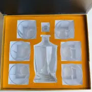 KANARS Crystal Whiskey Decanter Set w/ 6x Liquor Glasses Home Bar Glassware