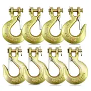 8Pack 1/4 Inch Clevis Slip Hook with Safety Latch - Heavy Duty Grade 70 Steel...