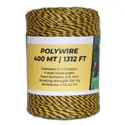 TRAE Electric Fence Polywire 1312 Feet / 400 Meters, 6 Stainless Steel Strand...