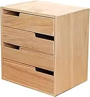Wooden Desktop Storage Box, 2/3/4 Layer Drawer File Cabinets. The File Cabinet Can Store A4 Paper, Magazines, and Documents (Size : 35×26×30cm)