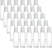 Bekith 30 Pack 4oz Plastic Squeeze Bottles with Disc Top Flip Cap, Clear Refillable Containers For Shampoo, Lotions, Liquid Body Soap, Creams