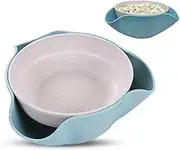 Rvdxur Wheat Straw Pistachio Bowl with Shell Storage, Double Dish Snack Bowl Serving Dish Nut Bowls Storage for sunflower seed peanut Cherries Edamame Fruits Candy, Birthday Gifts Choice,Blue