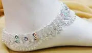 Anklet Women's Silver Plated Ankle Chain Foot Bracelet Indian Payal Anklets 25cm