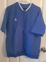 Nike Air Jordan Team Men's Size Medium Blue 1/2 Zip Coaches Jacket CV5858-493