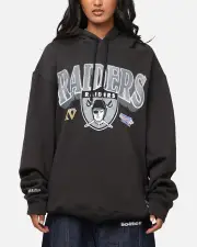 [MITCHELL & NESS] Mitchell & Ness Las Vegas Raiders Arch Hoodie Faded Black - Size S S Faded Black