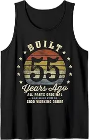 [Generic] Built Years Ago Funny Vintage Birthday Design 55th Celebration Tank Top T-Shirt for Men Crew Neck Tee Shirt