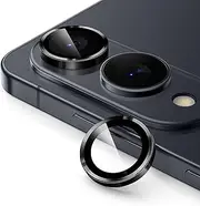 JETech Camera Lens Protector for Samsung Galaxy S25 Edge, 9H Tempered Glass Metal Individual Ring Cover, Easy Installation Tray, HD Clear, 1 Set (Black)
