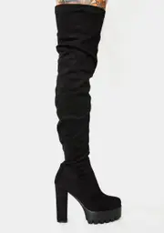 [Lamoda] Suede Take You Down Thigh High Boots