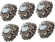 Beavorty 6pcs Decorative Buttons for Clothing Rhinestone Inlaid DIY Buttons for Crafts for Shirts Dresses Coats and More Easy to Install Elegant Design Versatile Use