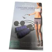 Lomi Fitness Cordless Jump Rope Indoor Outdoor Weighted Handles Blue Black NEW