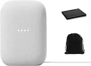 [Google] Audio Bluetooth Speaker - Wireless Music Streaming, Powerful Sound, Assistant Built-in, Wi-Fi and Bluetooth Connectivity, Smart Home Control, Stereo Pairing, Includes Pouch and Cloth