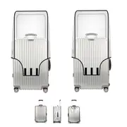 2pcs Luggage Protector PVC Full Transparent Suitcase Cover Water Resistant Travel Suitcase Protector -Style 1
