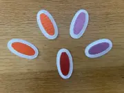 GIRL SCOUT -5 DAISY PETALS IRON-ON NEW Red, Orange & Purple Patches DIY